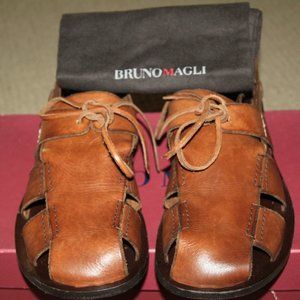 Bruno Magli Handmade in Italy Leather Summer Shoes Sandals Unisex Size 11M